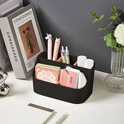 Органайзер для дрібниць МВМ My Home Scandinavia 19х11.6х10.6 см чорний (FH-43 BLACK/WOOD) - мініатюра 3