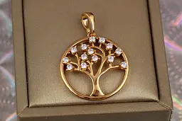 Кулон Xuping Jewelry дерево життя на гілках камінці 2 см золотистий