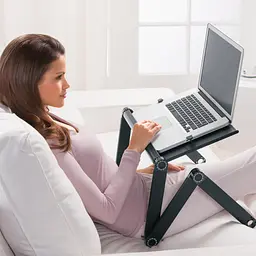 Чорний столик підставка для ноутбука з охолодженням Laptop Table T8 - мініатюра 6