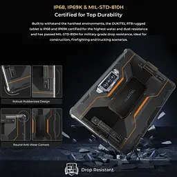 Планшет Oukitel RT8 11` FHD+ 6GB/256GB / G99 / 20000mAh / 48+32Мп / IP69K / LTE Orange with hand - мініатюра 8