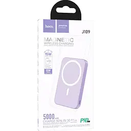 Зовнішній акумулятор Hoco J109 Easy MagSafe 5000mAh 20W Purple [101294] - мініатюра 5