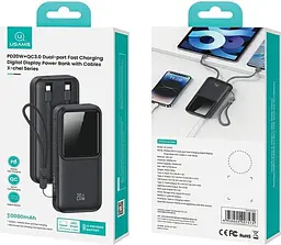 Зовнішній акумулятор Power Bank USAMS US-CD213 30000mAh 20W Black (6958444907581)
