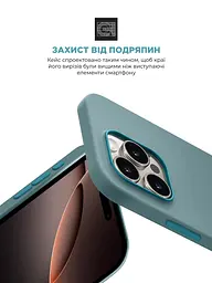 Силиконовый чехол для Apple iPhone 16 Pro Max, ICON2 Case, голубой, противоударный, панель, защита всего корпуса, матовая поверхность Soft Touch, выступает над дисплеем, совместим с защитными стеклами и пленками, с микрофиброй, ArmorStandart (ARM79644) - мініатюра 5