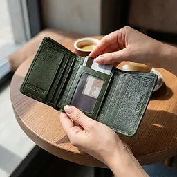 Маленький гаманець зручного формату із натуральної шкіри ST Leather 23076 зелений - мініатюра 2