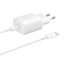Мережевий зарядний пристрій Samsung 25W PD Wall Charger + Cable USB-C to USB-C White (EP-TA800XWEGRU) [59958]