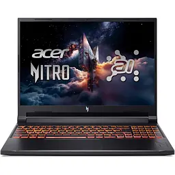 Ігровий ноутбук ACER Nitro V16 AI ANV16-42-R7QJ, AMD Ryzen 7 260 до 5.1 ГГц, 16" WUXGA, 16 ГБ, SSD 1 ТБ, NVIDIA GeForce RTX 5060 8 ГБ, Free DOS