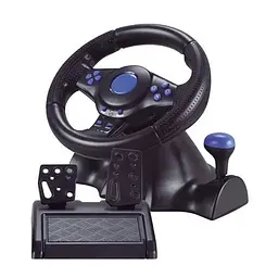 Ігрове кермо з педалями Vibration Steering wheel для пк, PS2, PS3, PC - мініатюра 2