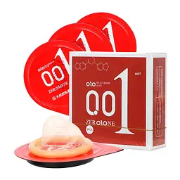 Презервативи OLO 001 (3 штуки) Babydoll Універсальний.. Червоний 7001-1 - мініатюра 3