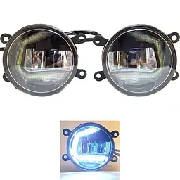 Протитуманні LED Фари круглі / Лінза з ДХО / D87мм / 12V / 6W / 6500K 2 шт.