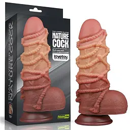 Фалоімітатор - Dual-Layered Silicone Cock With Rope 9.5" Flesh #2