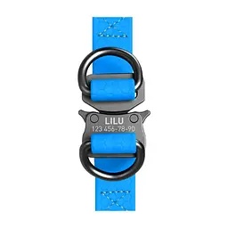Шлея для собак WAUDOG Waterproof з QR-паспортом М Ш 20 мм Д 50-80 см блакитна (27652) - мініатюра 2