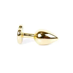 Анальна пробка з кристалом B-Series Jewellery Gold Heart Plug Light Blue, 7х2,7 см, блакитний - мініатюра 3
