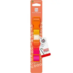 Нашийник для собак Waudog Nylon Recycled c QR паспортом градієнт розмір S 1.5х25-35 см помаранчевий - мініатюра 4