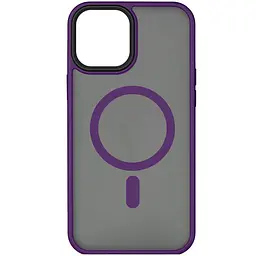 TPU+PC чохол Metal Buttons with MagSafe для Apple iPhone 15 Plus (6.7) Темно-фіолетовий / Dark Purple
