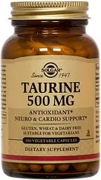 Таурин Solgar Taurine 500 мг 100 капс