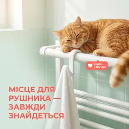 Гачок для рушника на радіатор білий — навісний тримач з АБС-пластику - мініатюра 3