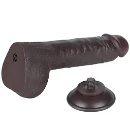 Фалоімітатор Sliding-Skin Dual Layer Dong 9.5'' 24 см (чорний) - мініатюра 6