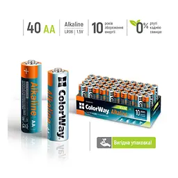 Батарейка ColorWay AA LR6 Alkaline Power (лужні) * 40 colour box (CW-BALR06-40CB) - мініатюра 2