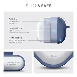 Силіконовий чохол для навушників Apple AirPods 3, Hang Case, фіолетовий, ультратонкий захисний кейс товщиною 2 мм, захист від подряпин, пилу та ударів, компактний, з карабіном для кріплення, ArmorStandart (ARM60311) - мініатюра 3