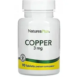 Мідь Nature's Plus Copper 3 mg 90 tabs (1086-2023-10-2362)