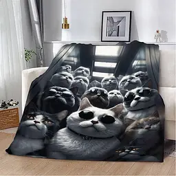 Плед плюшевий 3D Котяча Мафія 160х200 см