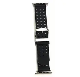 Подвійний ремінець з перфорацією Primo для Apple Watch 38 мм, 40 мм, 41 мм Black White - мініатюра 3