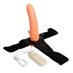 Страпон з вібрацією Baile Ultra Passionate Harness, 20 см (тілесний) - мініатюра 2
