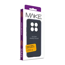 Чохол MAKE Xiaomi Redmi Note 14 Pro 4G Silicone Midnight Black - мініатюра 2