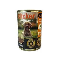 Вологий корм Klicker для Цуценят шматочки індички в желе 400г