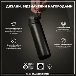 Пляшка для води металева ION8 600 мл Stainless Steel Black (I8SS600BLK) - мініатюра 5