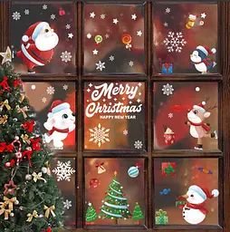 Набір новорічних наклейок на вікно Happy New Year 4 9125 20×30 см 9 аркушів - мініатюра 3