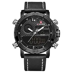 Наручний годинник чоловічий Naviforce Next NF9134 Black-White-Black, NF9134 B/W/B (15221)