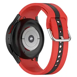 Браслет D2 для Samsung Galaxy Watch 4 - червоно-чорний ширина кріплення 20мм силікон Watchbands (W16-7WB20115644) - мініатюра 2