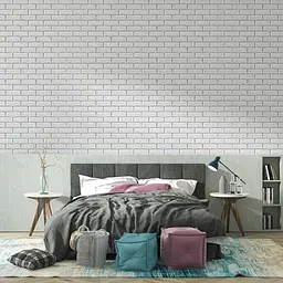 Самоклеюча 3D панель Sticker Wall цегла біла смужка срібло 700х770х7мм 100-7 SW-00000754 - мініатюра 5