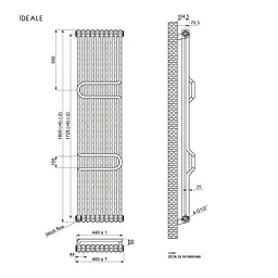 Радіатор з полицями Ideale Zeta 12 10/1800/460 антрацит - мініатюра 3