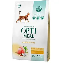Сухий корм для дорослих котів Optimeal Adult Cat Chicken із куркою 4 кг