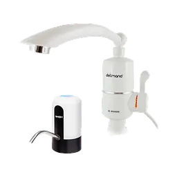 Кран з екраном проточний водонагрівач Delimano + Електрична помпа для води Aqua pump