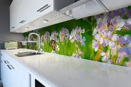 Кухонний фартух Польові квіти для кухні наклейка ПВХ метелик луг Зелений 60х300 см Happy Pocket Z180437 - мініатюра 3