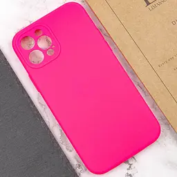 Чохол Silicone Case Full Camera Protective AA NO LOGO для Apple iPhone 12 Pro Max 6.7 Рожевий/Barbie pink - мініатюра 4