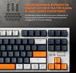 Механічна ігрова клавіатура GamePro GPMK-18 Red Switch Hot-Swap TKL RGB White - мініатюра 15