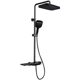 Душова система з термостатом Mixxus Premium Space-009-J Black з кнопковим перемиканням MI7011, Чорний матовий