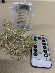 Гірлянда декоративна крапля Перлина gold 20led з пультом - мініатюра 3
