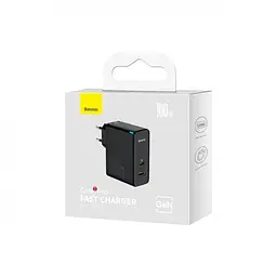 Мережевий зарядний пристрій Baseus GaN5 Pro Fast Charger Type-C+USB 100 W CCGP090201 Black - мініатюра 6
