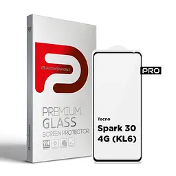 Захисне скло на TECNO Spark 30 4G (KL6) з олеофобним покриттям, Pro, повне проклеювання, антистатичний і пиловідштовхуючий шар, 9H, самоклеючеся, 2.5D, на весь екран, антистатичний клей, ArmorStandart (ARM81384)