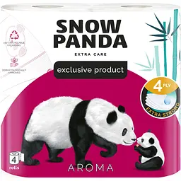 Чотиришаровий туалетний папір Сніжна Панда Extra Care Aroma, 4 рулони