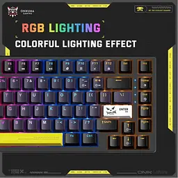Клавіатура Onikuma ігрова бездротова G-78 для ПК та ігор з RGB підсвіткою геймерська Bluetooth та USB 2.4GHz чорний - мініатюра 7