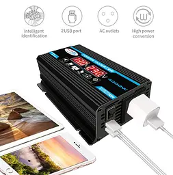 Перетворювач напруги AC-DC M14-2 (104-2) 600 W 220 В 2хUSB - мініатюра 6