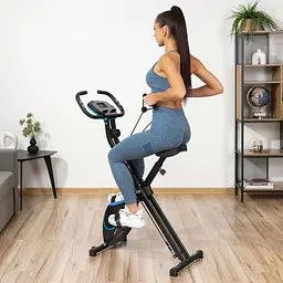 Велотренажер Gymtek FX600 магнітний складний з еспандерами синій - мініатюра 3
