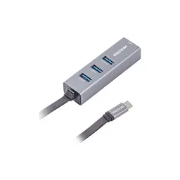 Концентратор Maxxter Type-C to Gigabit Ethernet, 3 Ports USB 3.0 (NECH-3P-02) - мініатюра 2
