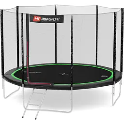Батут Hop-Sport 12ft (366см) чорно-зелений з зовнішньою сіткою